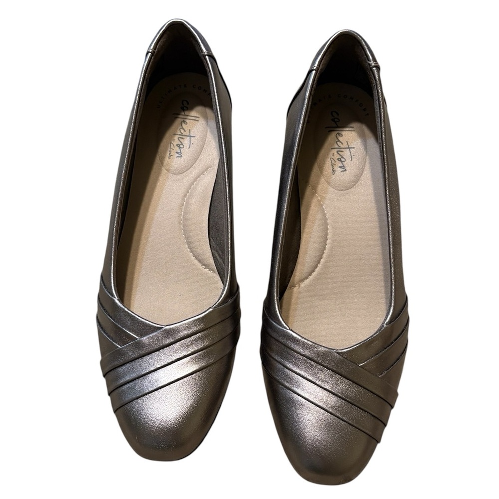Clarks Ultimate Comfort Collection Metallic Slip-on Flats